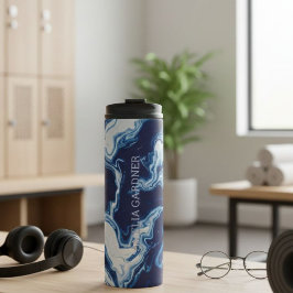 Wellness Waters Thermos - Matte Night Blue Name Thermosbeker