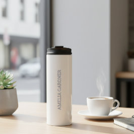Wellness Waters Water Bottle - Minimalist White  Thermosbeker