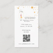 Wellness Yoga Beauty Studio Gold Stars QR Code Visitekaartje (Achterkant)