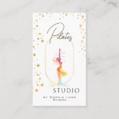 Wellness Yoga Beauty Studio Gold Stars QR Code Visitekaartje (Voorkant)