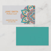 wellningcoach van kleurrijk Mandala Visitekaartje (Voorkant / Achterkant)