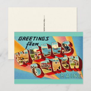Wells Beach ME ansichtkaart Briefkaart