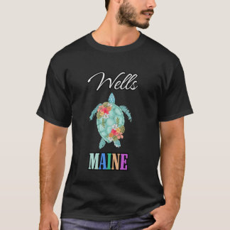 Wells Beach Turtle Maine Vakantie Familie Reisweds T-shirt