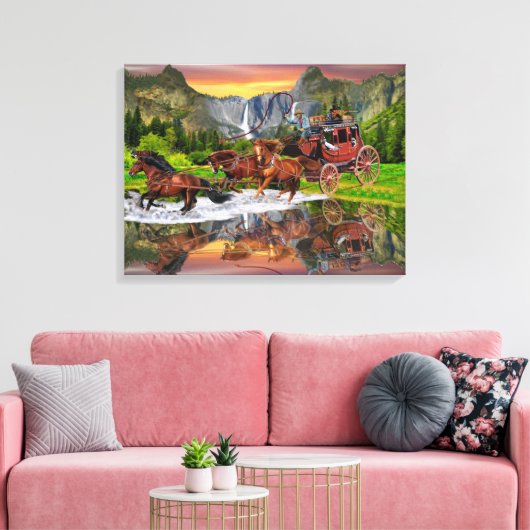 WELLS FARGO STAGECOACH CANVAS AFDRUK (Insitu (Woonkamer))