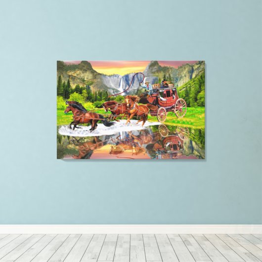 WELLS FARGO STAGECOACH CANVAS AFDRUK (Insitu (Houten vloer))