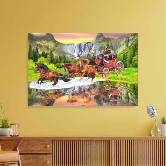 WELLS FARGO STAGECOACH CANVAS AFDRUK (Insitu (Woonkamer))