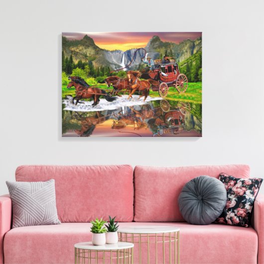 WELLS FARGO STAGECOACH CANVAS AFDRUK (Insitu (Woonkamer))