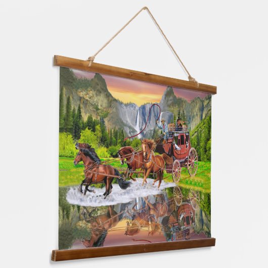 WELLS FARGO STAGECOACH HANGEND WANDKLEED (Gebogen)