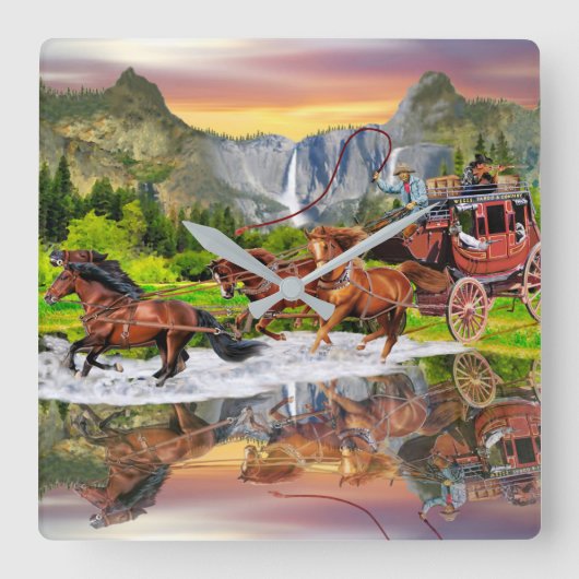 WELLS FARGO STAGECOACH VIERKANTE KLOK (Voorkant)