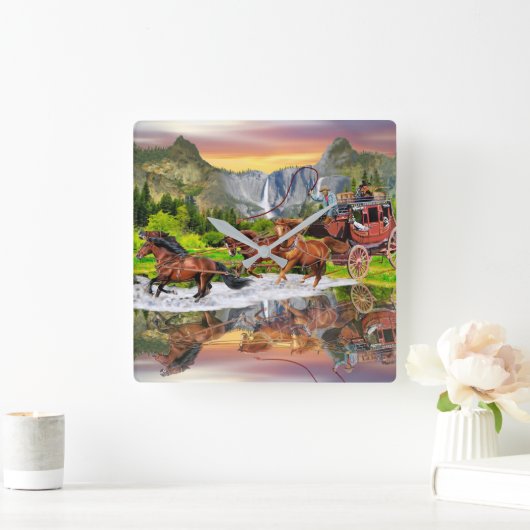 WELLS FARGO STAGECOACH VIERKANTE KLOK (Huis)