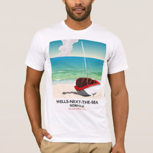 Wells-next-the-Sea Norfolk strand reisposter T-shirt