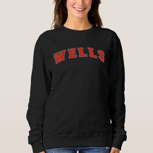 Wells Texas TX College Style Red Text Wells Trui (Voorkant)