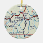 Wellsboro PA Keramisch Ornament (Voorkant)