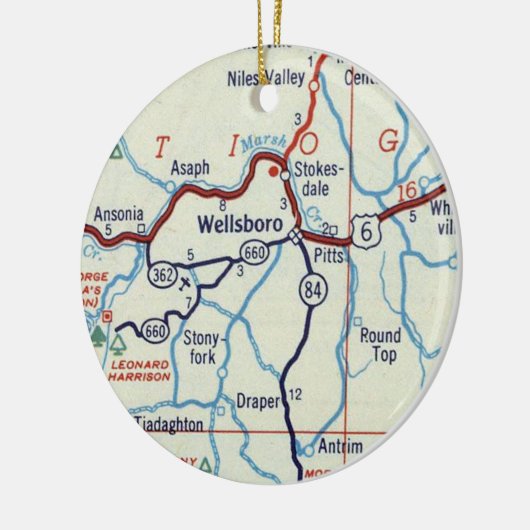 Wellsboro PA Keramisch Ornament (Links)