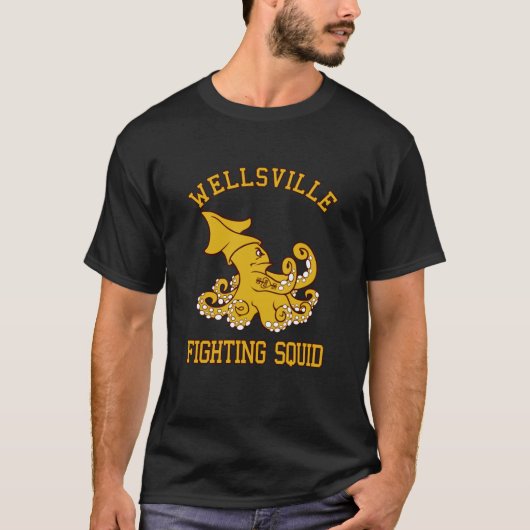 Wellsville Fighting Squid (Pete en PeteNotre Dame T-shirt (Voorkant)