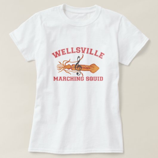 Wellsville Marching Squid Funny Retro Pop Cultuur T-shirt (Design voorkant)