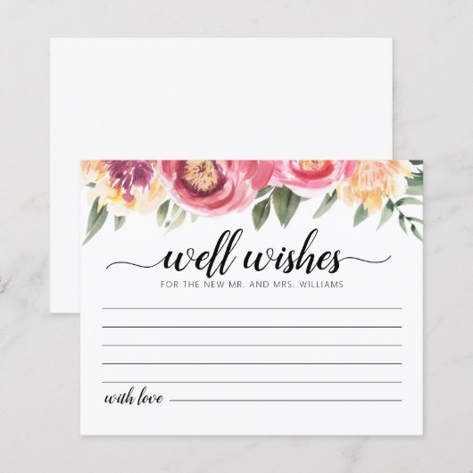 Welnu, wenst de Kaart van de Bride en van de Groom (Voorkant / Achterkant)