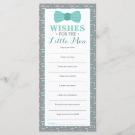 Welnu, wil Kaart, Baby shower, klein Man, 25 stuks