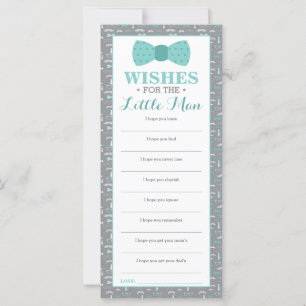 Welnu, wil Kaart, Baby shower, klein Man, 25 stuks