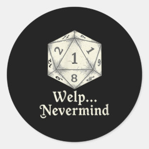 Welp Pech D20 Bordspel Tafelblad Rpgs Ronde Sticker