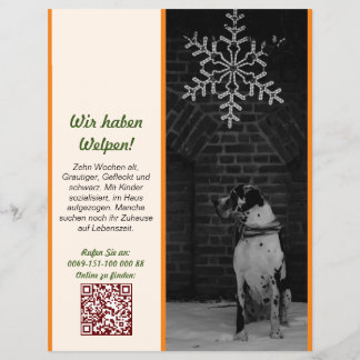 Welpe zum Verkauf Flyer Vorlagen