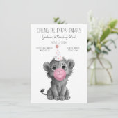 Welpen van een leeuw zwart en wit Verjaardag Kaart (Staand voorkant)