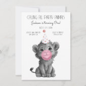 Welpen van een leeuw zwart en wit Verjaardag Kaart (Voorkant)