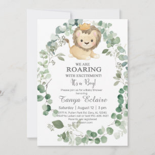 Welpenleeuw, leeuwenkoning, jongetje baby shower u kaart
