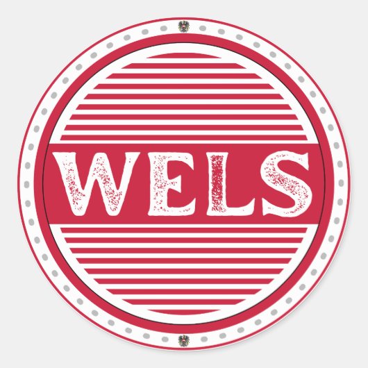 Wels City Pride Emblem – Austrian Identity Ronde Sticker (Voorkant)