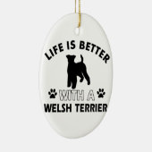 Wels het hondenrasdesign van Terrier Keramisch Ornament (Rechts)