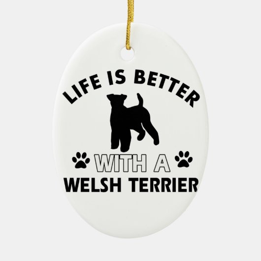 Wels het hondenrasdesign van Terrier Keramisch Ornament (Voorkant)