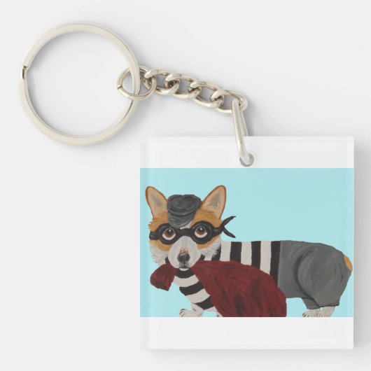Welse Corgi Behandeldief Dief Sleutelhanger (voorkant)