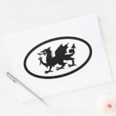 Welse Draak Ovale Sticker (Envelop)