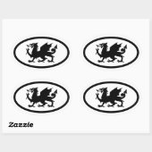 Welse Draak Ovale Sticker (Vel)