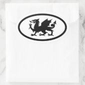 Welse Draak Ovale Sticker (Tas)
