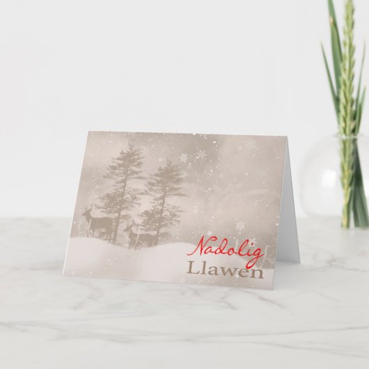 Welse Modieuze Kerstmis van de Taal prettige Feestdagen Kaart (Voorkant)