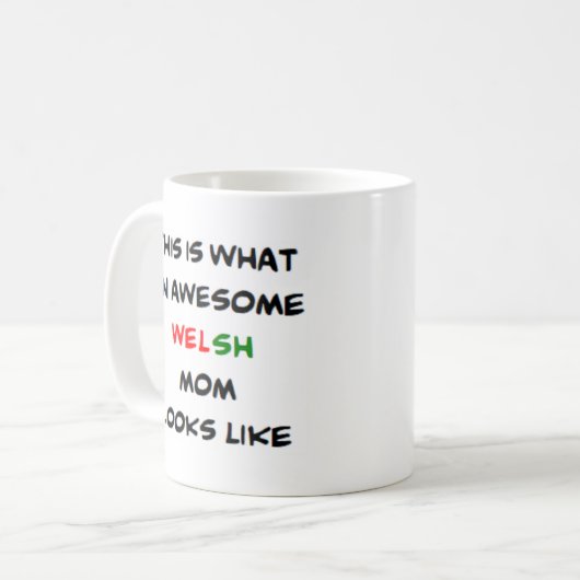 Welse moeder, geweldig koffiemok (Voorkant links)