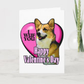 Welse Valentijnsdag Corgi Feestdagen Kaart (Voorkant)