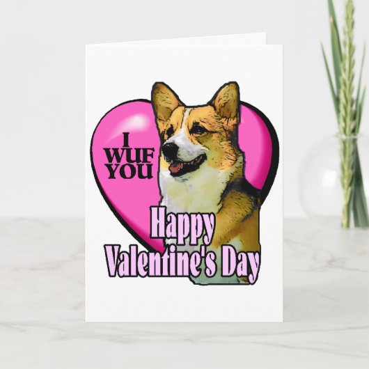 Welse Valentijnsdag Corgi Feestdagen Kaart (Voorkant)