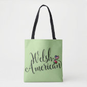 Welsh American Entwined Hearts Grocery Bag Tote Bag (Voorkant)
