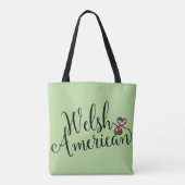 Welsh American Entwined Hearts Grocery Bag Tote Bag (Achterkant)
