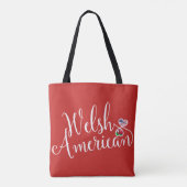 Welsh American Entwined Hearts Grocery Bag Tote Bag (Achterkant)