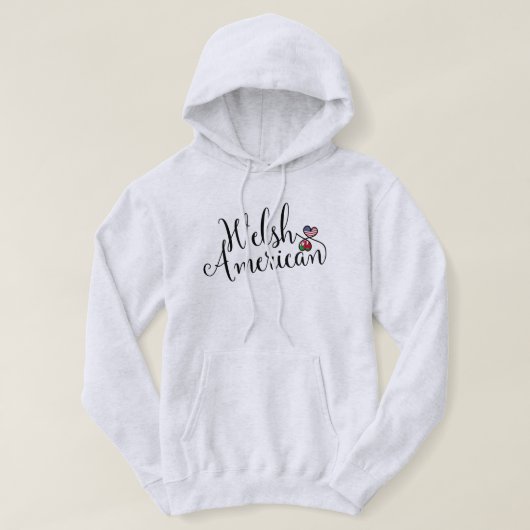Welsh American Entwinted Hearts Hoodie (Design voorkant)