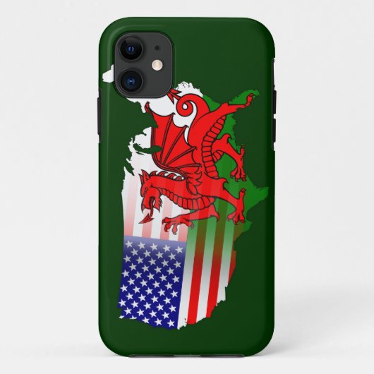 Welsh American Flags Map iPhone 5 Hoesje (Achterkant)