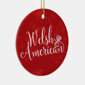 Welsh American Hearts kerstboomversiering Keramisch Ornament (Rechts)