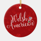 Welsh American Hearts kerstboomversiering Keramisch Ornament (Voorkant)