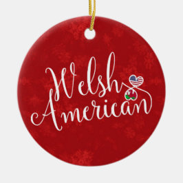 Welsh American Hearts kerstboomversiering Keramisch Ornament