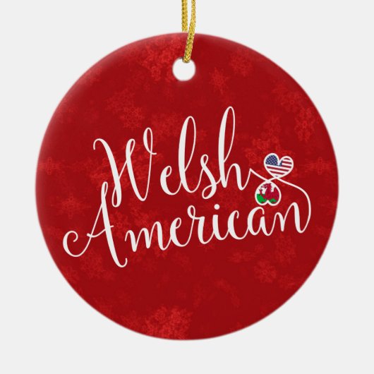 Welsh American Hearts kerstboomversiering Keramisch Ornament (Voorkant)