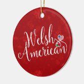 Welsh American Hearts kerstboomversiering Keramisch Ornament (Links)