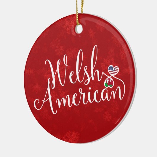 Welsh American Hearts kerstboomversiering Keramisch Ornament (Links)